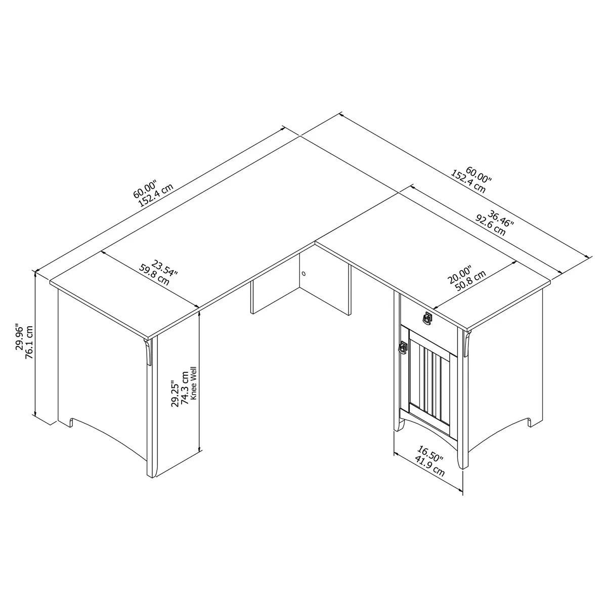 Bush Salinas L-shape Desk with Storage