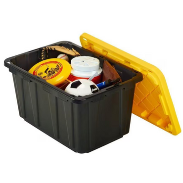 BLACK & YELLOW 27-Gallon Storage Bin with Snap-on Lid