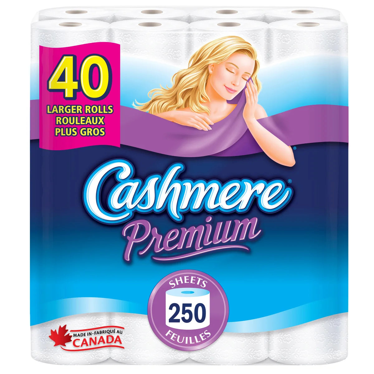 Papier hygiénique doux et épais de qualité supérieure en cachemire, hypoallergénique et sans danger pour les fosses septiques, paquet de 40