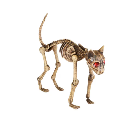 ANIMATED LED Decayed Skeleton Cat