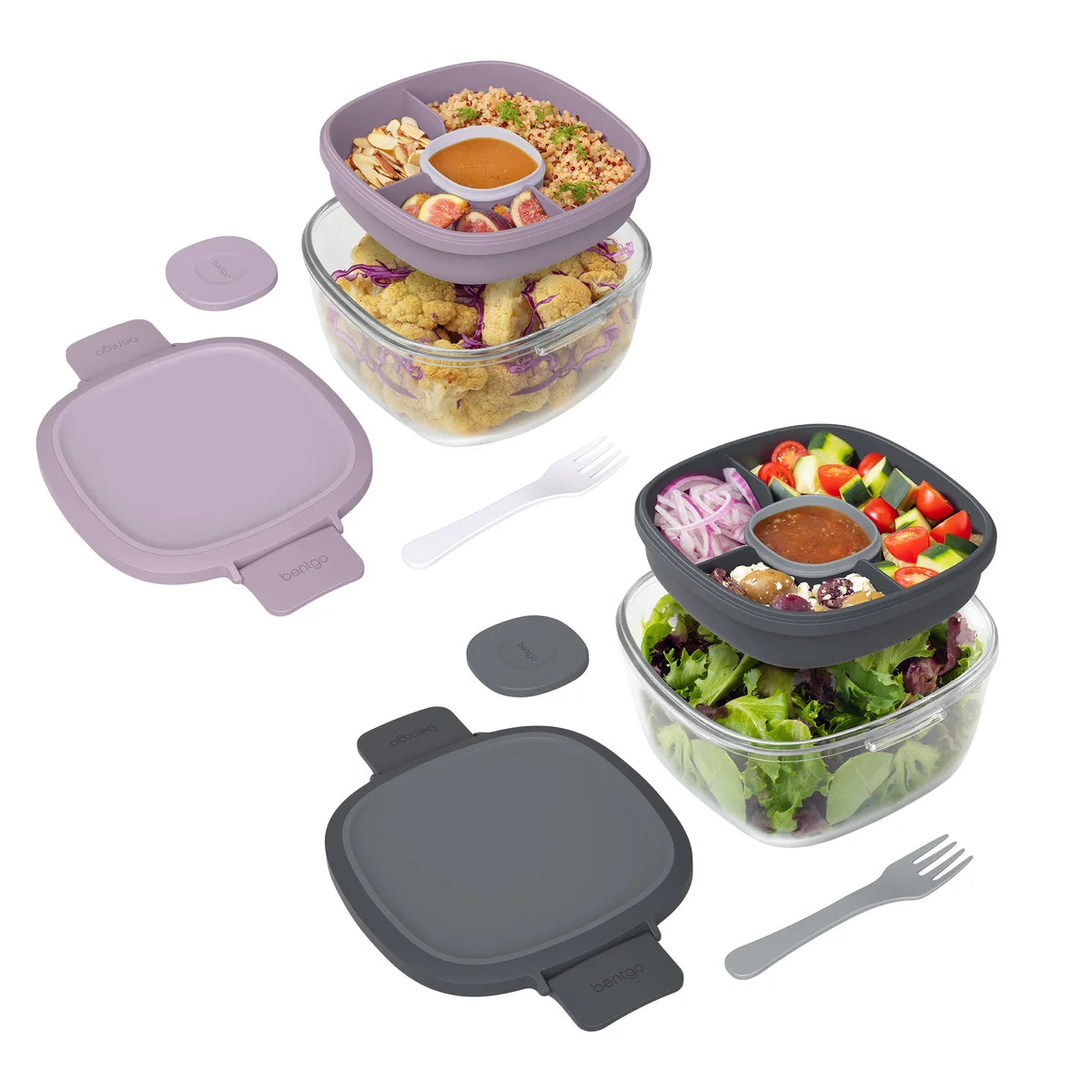 Bentgo Lot de 2 contenants à salade en verre