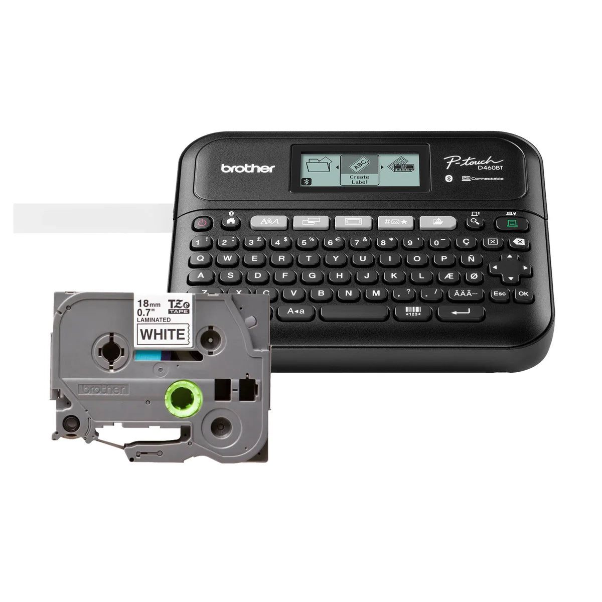 Brother P-touch PT-D460BT Business Expert Connected Label Maker with Bonus TZE241 Laminated Tape