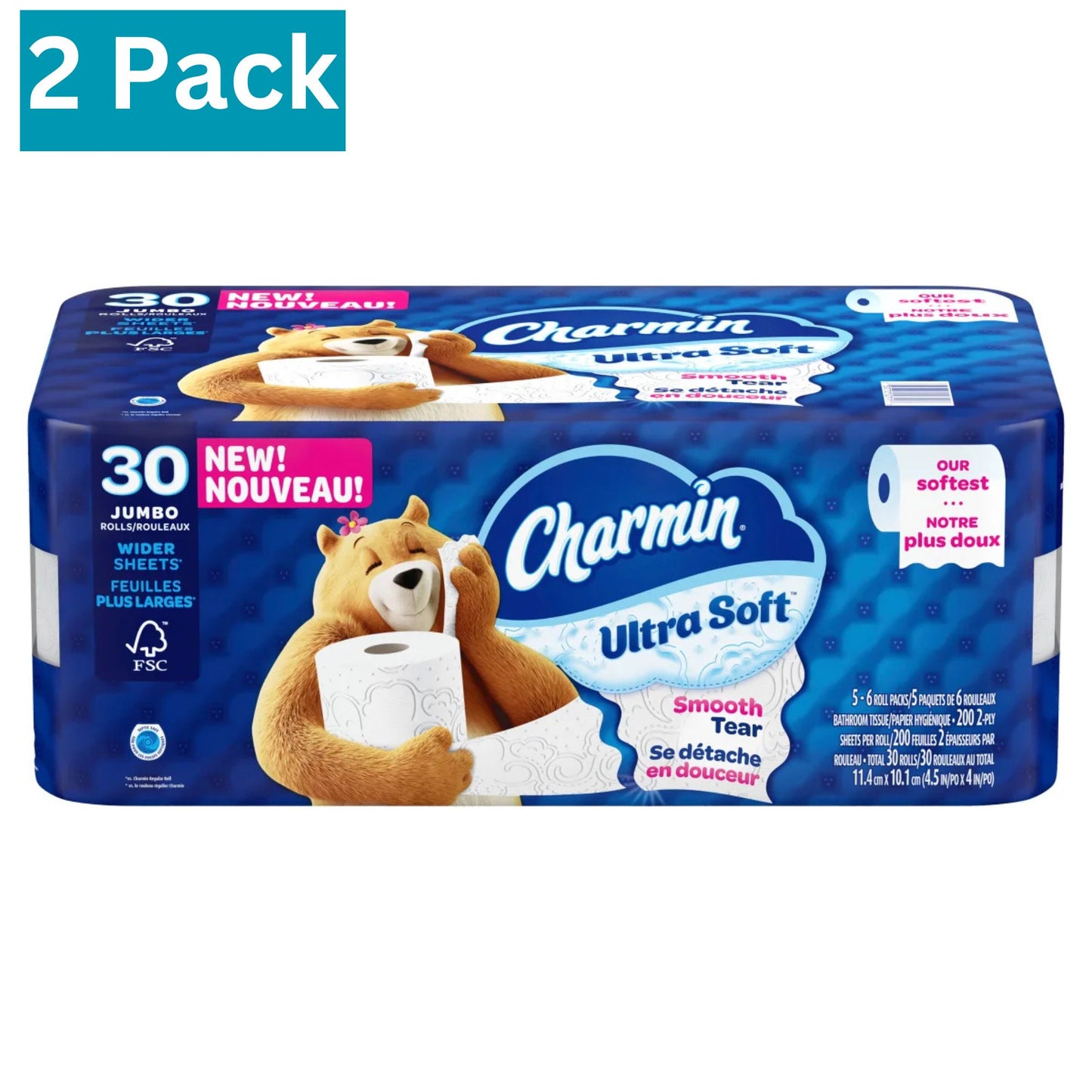 Rouleaux géants de papier toilette ultra doux Charmin, 30 x 200 feuilles