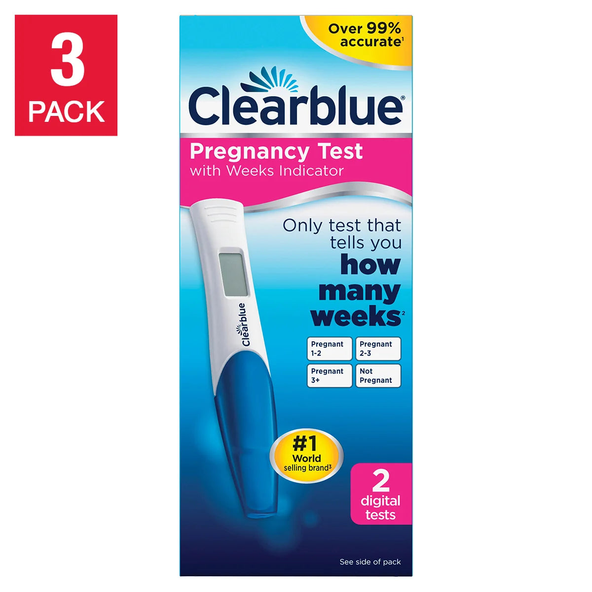 Test de grossesse numérique Clearblue avec indicateur de conception - 3 x 2 tests