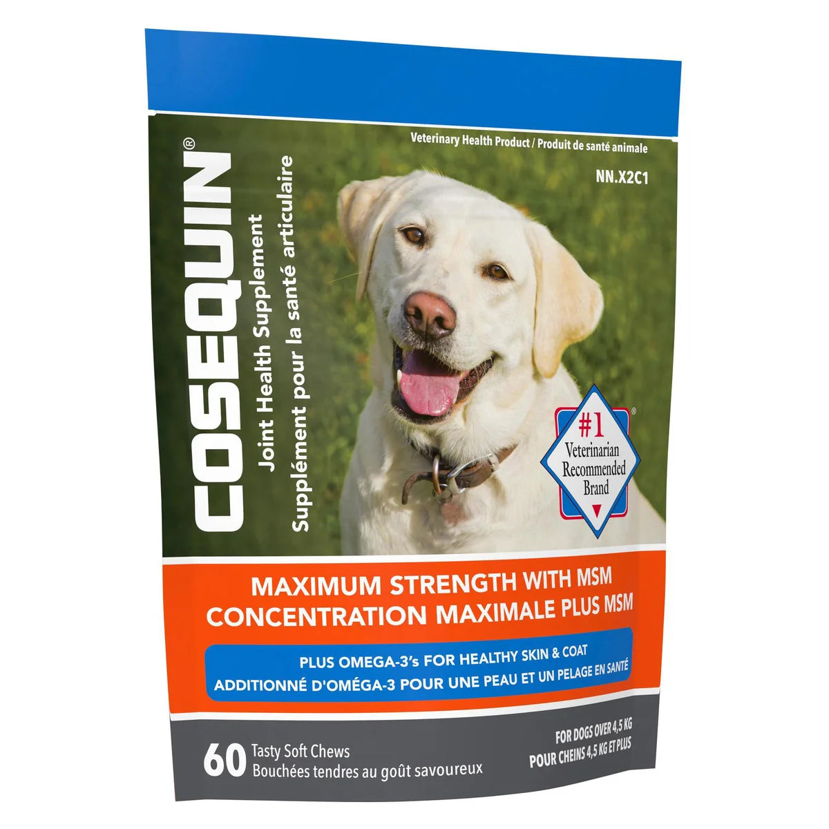 Cosequin Maximum Strength avec MSM et oméga-3, complément alimentaire pour la santé des articulations des chiens