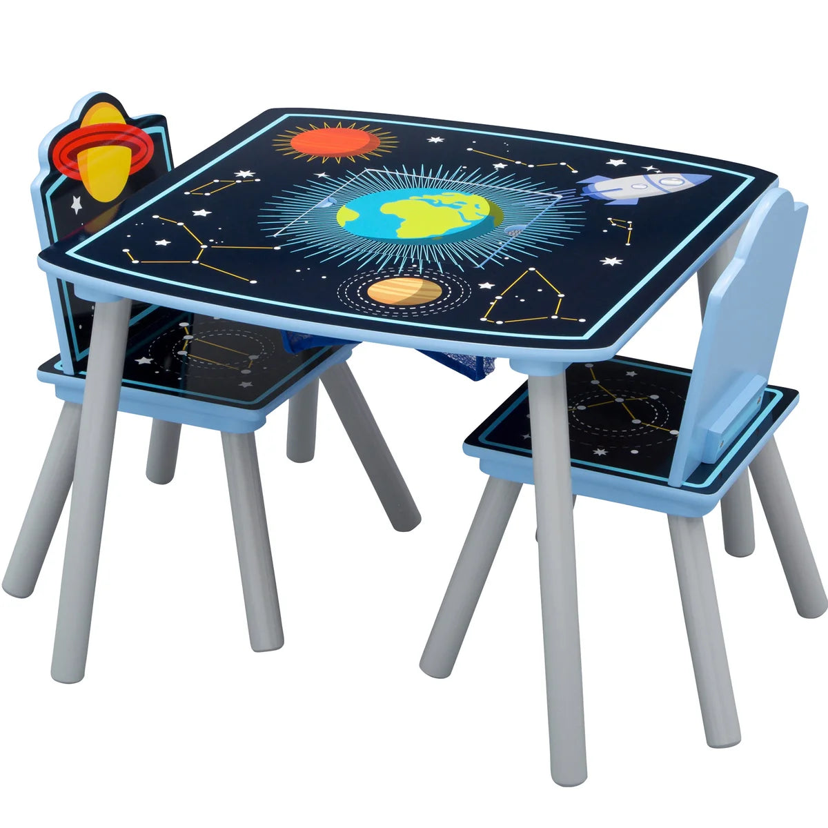 Ensemble table et chaises en bois pour enfants Delta Children Space Adventures avec rangement