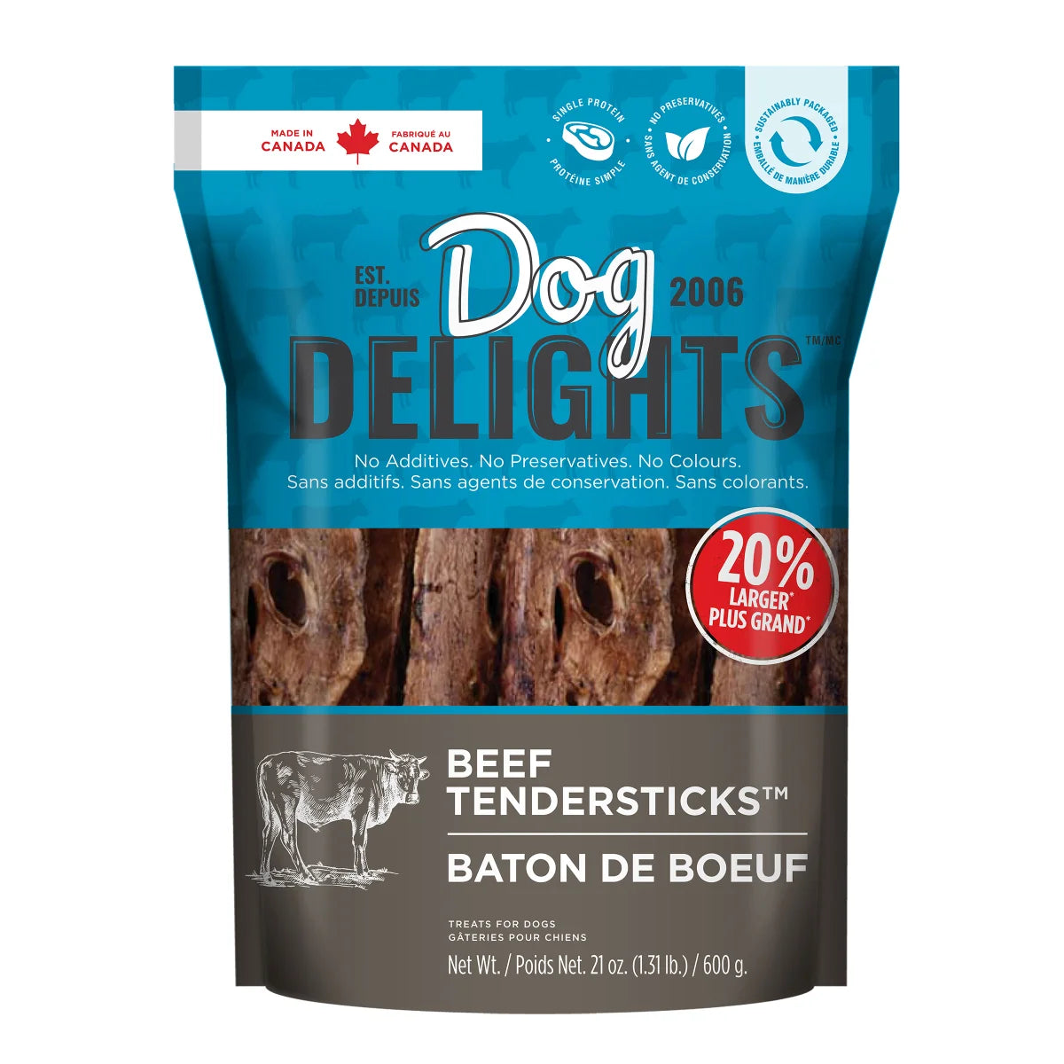 Friandises pour chiens Dog Delights Beef Tendersticks 600 g (1,31 lb)
