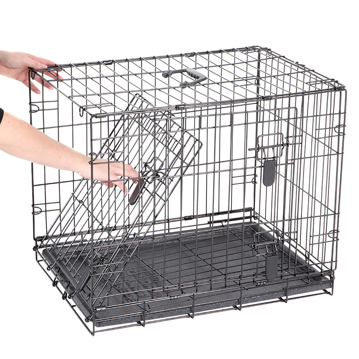 Cage grillagée à double porte pour chien Dogit