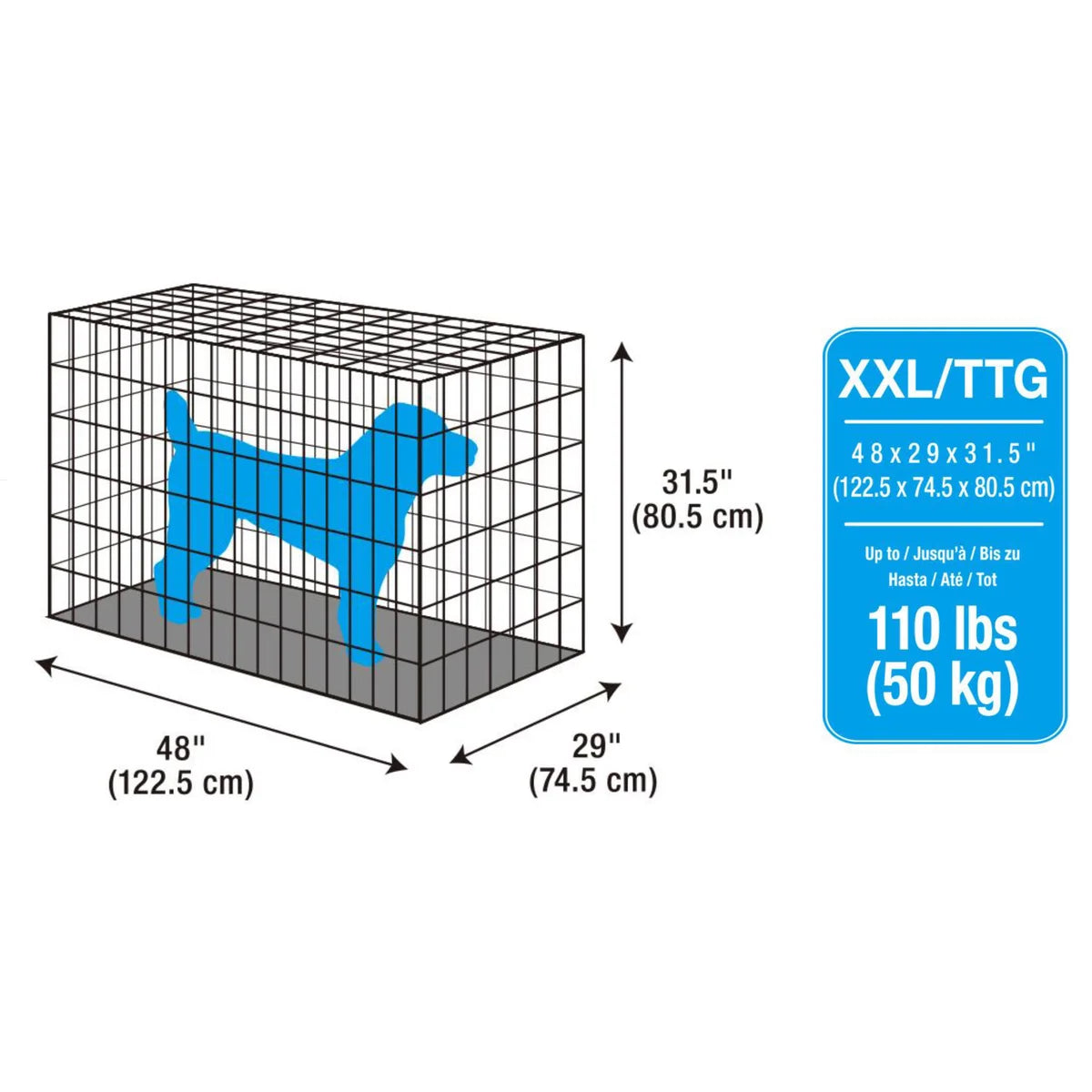 Cage grillagée à double porte pour chien Dogit