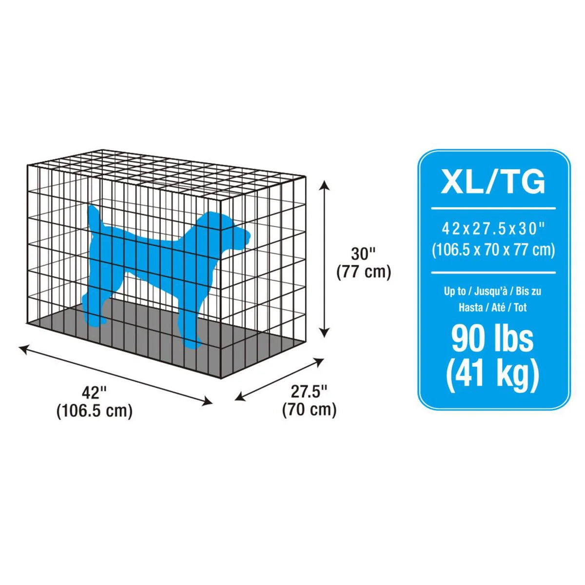 Cage grillagée à double porte pour chien Dogit