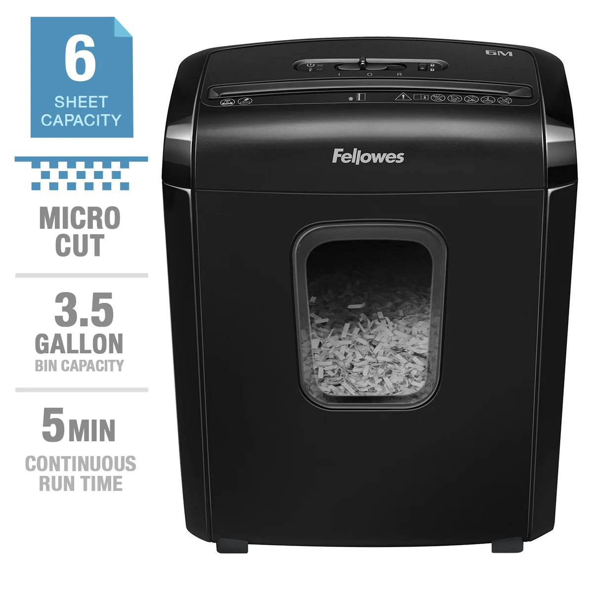 Destructeur de documents à micro-coupe Fellowes Microshred 6M