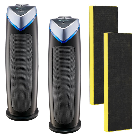 GermGuardian 55.8 cm (22 in.) 4-in-1 UV-C Tower Air Purifier 2-pack with BONUS Filters