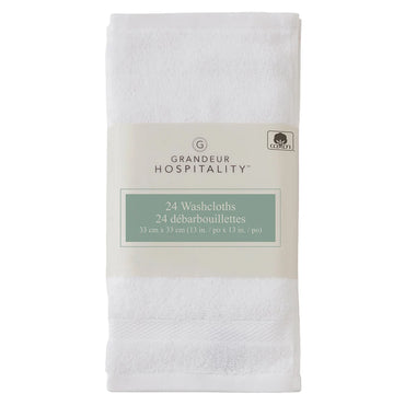 Grandeur Hospitality Washcloths, 24-pack