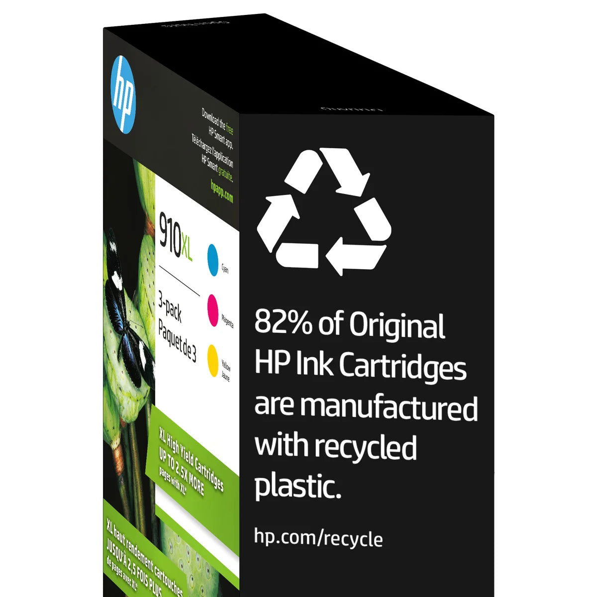 HP 910XL Cyan, Magenta and Yellow High Yield Original Ink Cartridges (3YM86BN) Combo-pack
