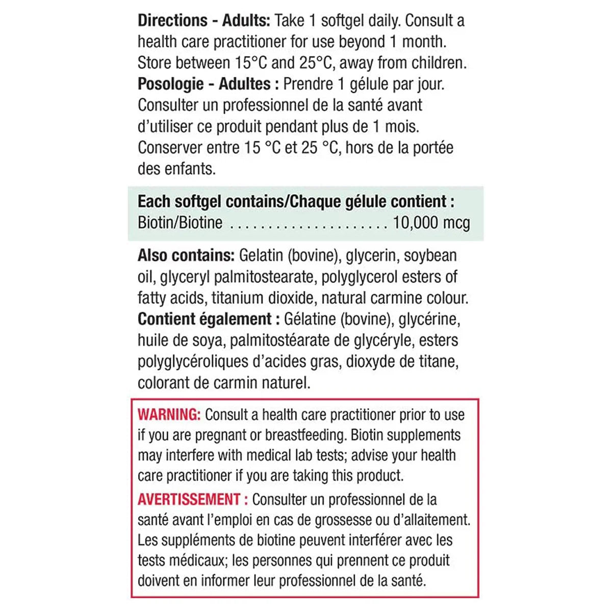 Jamieson Biotin 10,000 mcg, 150 Softgels