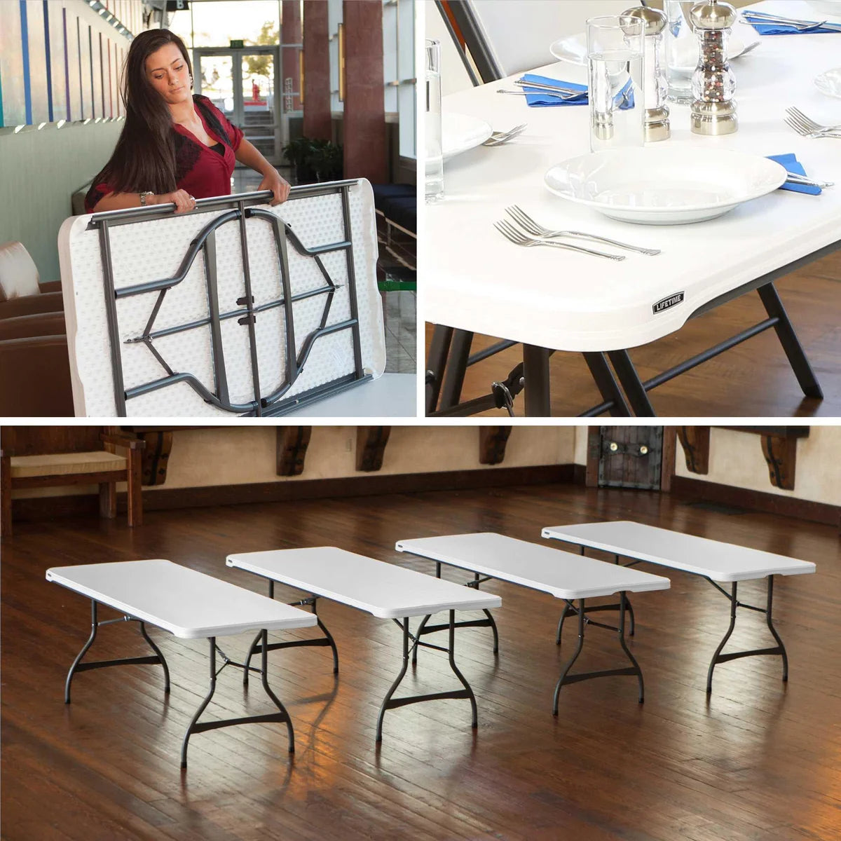 Tables gigognes de qualité commerciale de 6 pi de Lifetime (ensemble de 4)