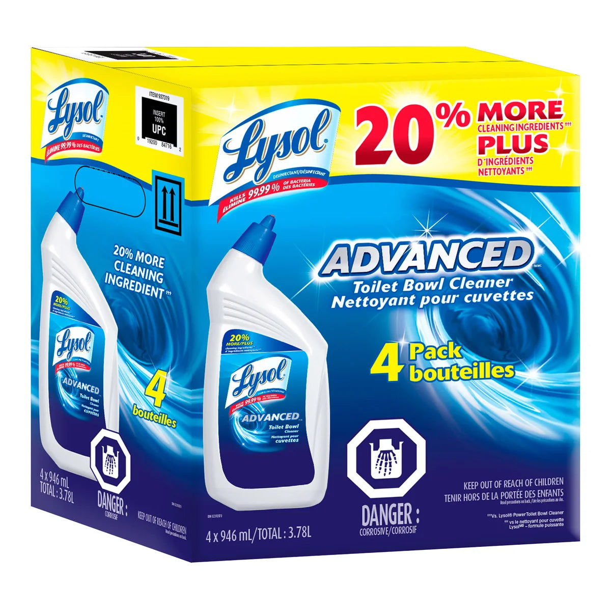 Nettoyant pour toilettes Lysol Power - 4 × 946 ml