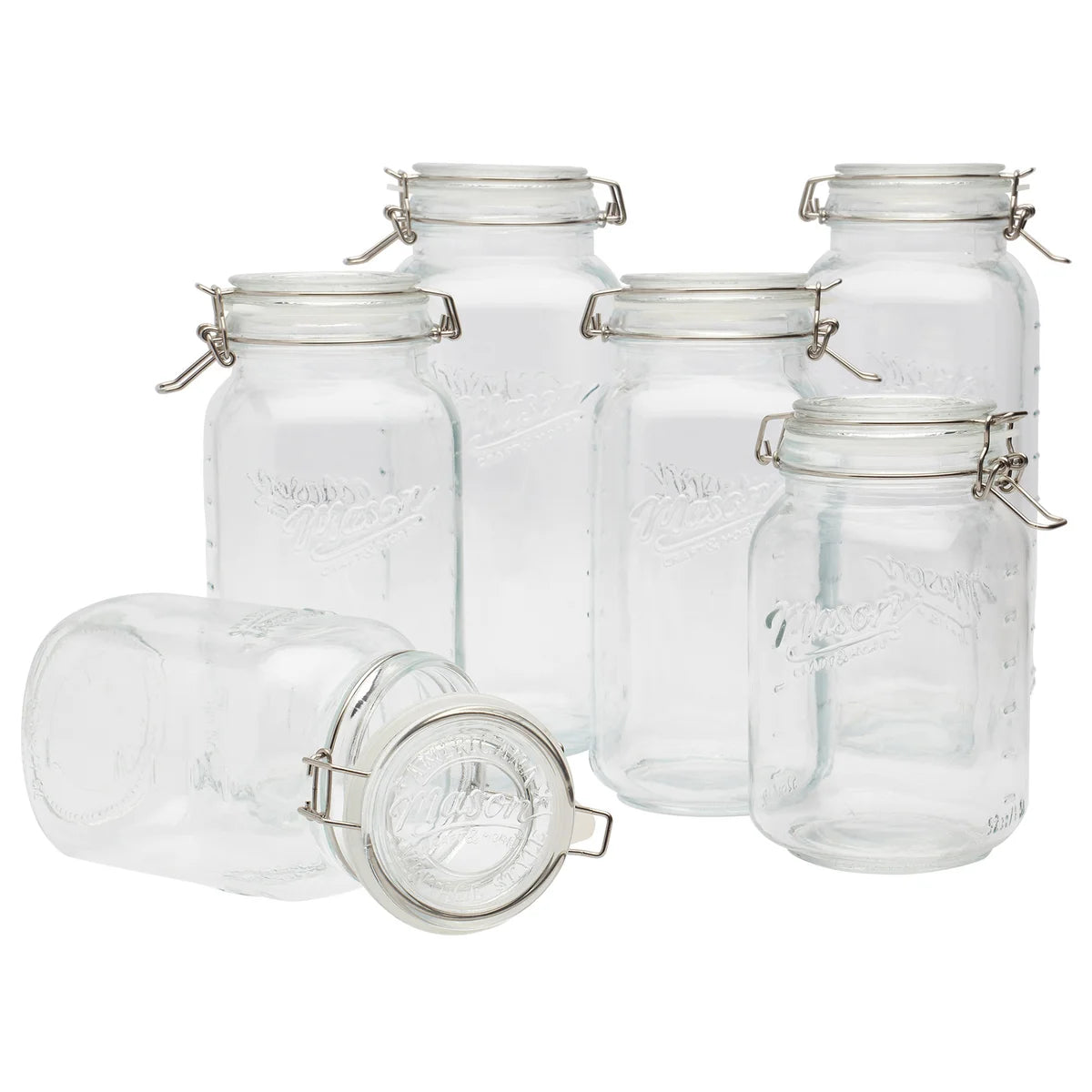 Ensemble de bocaux en verre Mason Craft & More avec couvercles à clip, 6 pièces