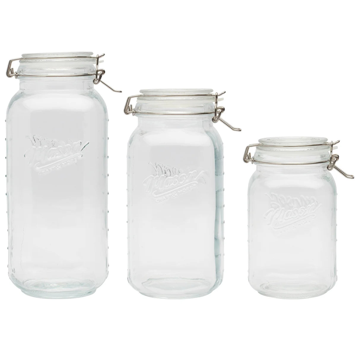 Ensemble de bocaux en verre Mason Craft & More avec couvercles à clip, 6 pièces