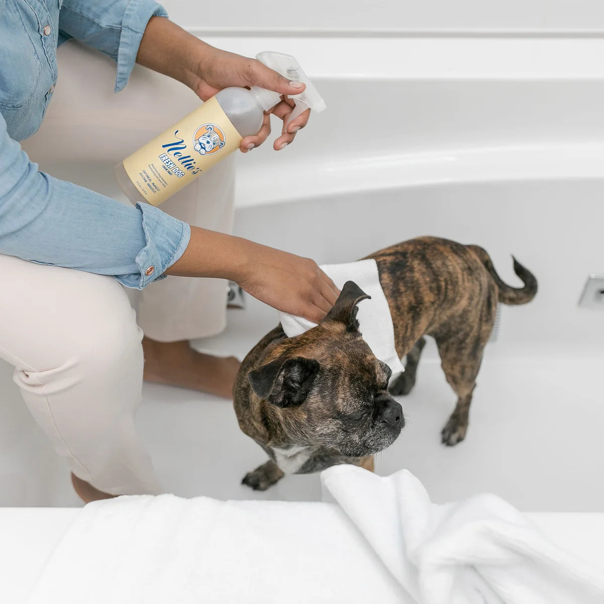 Nellie's Dog Towel and Waterless Dog Shampoo Bundle, 2 x 474 ml (16 oz)