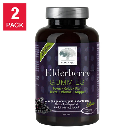 New Nordic Elderberry Gummies, 2 x 60 Gummies