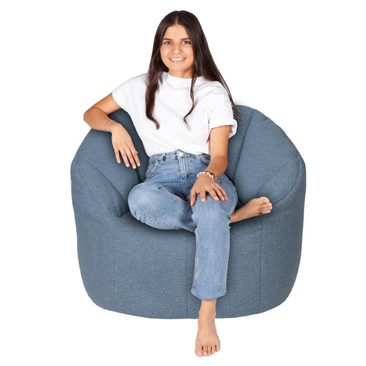 Norka Living Rod Sherpa Bean Bag Chair | Blue