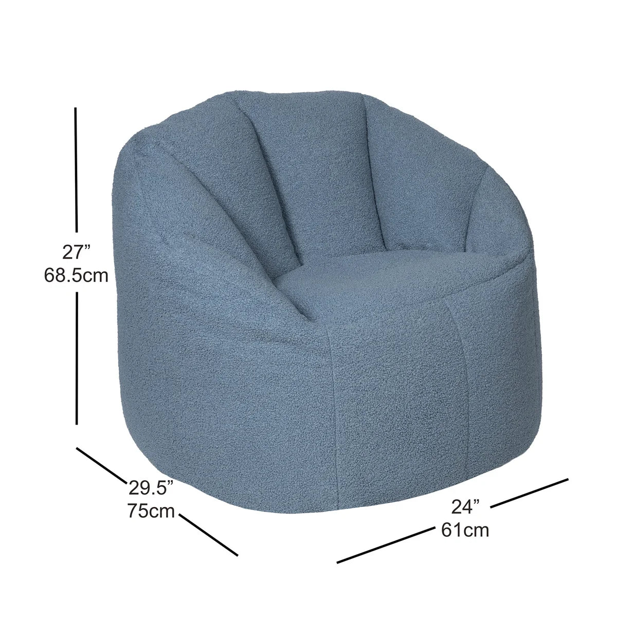 Fauteuil poire Norka Living Rod Sherpa | Bleu
