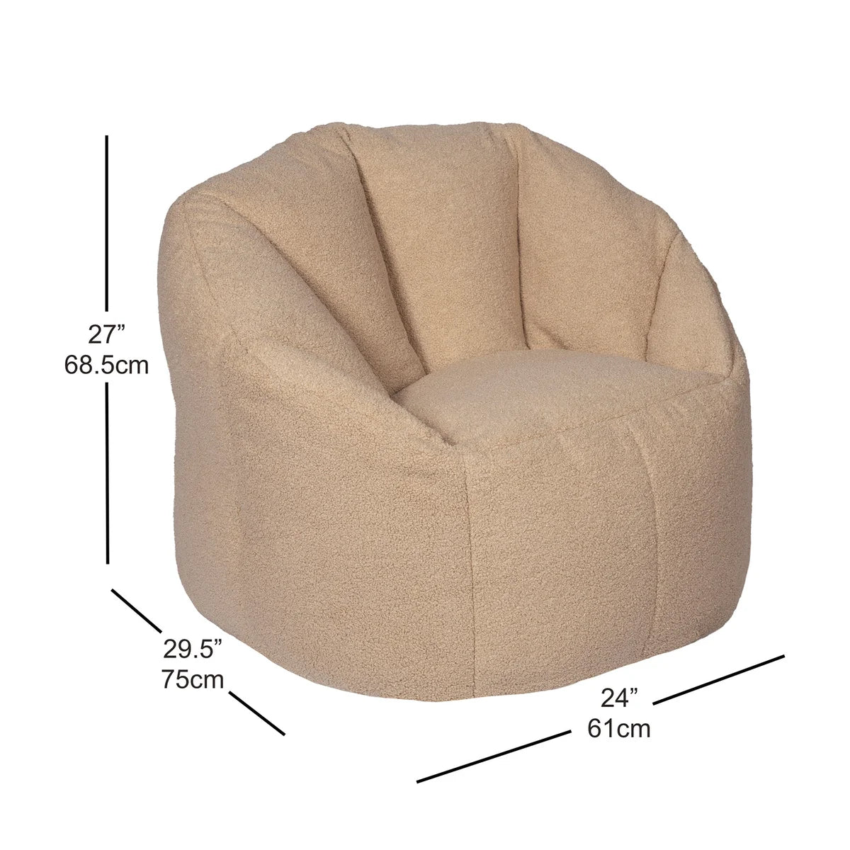 Fauteuil poire Norka Living Rod Sherpa | Tan