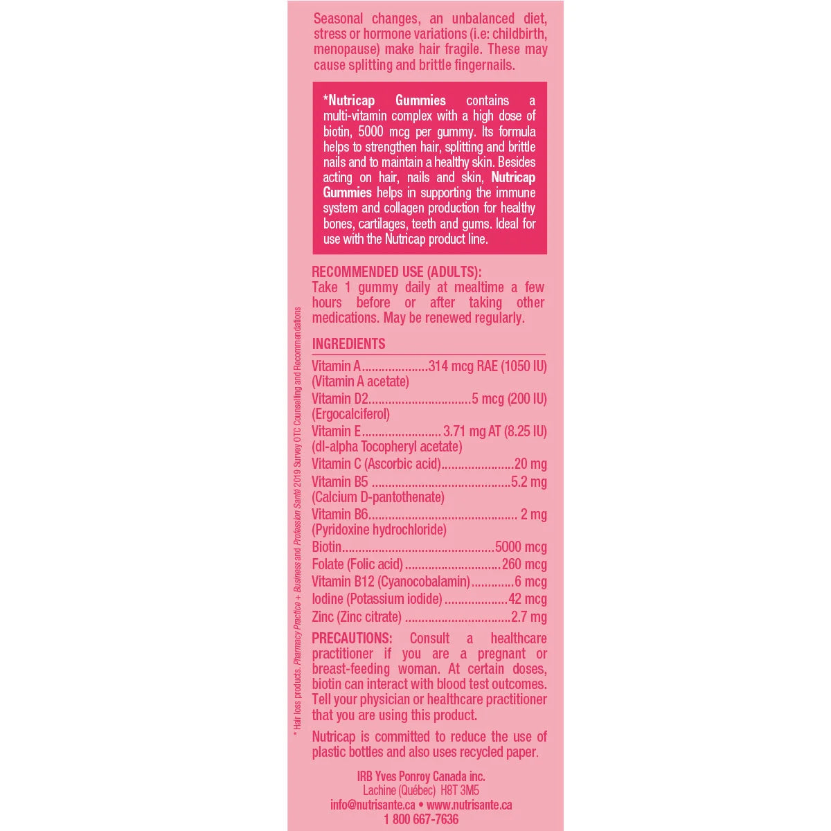 Nutricap Cheveux, Ongles et Peau, 2 x 90 gummies