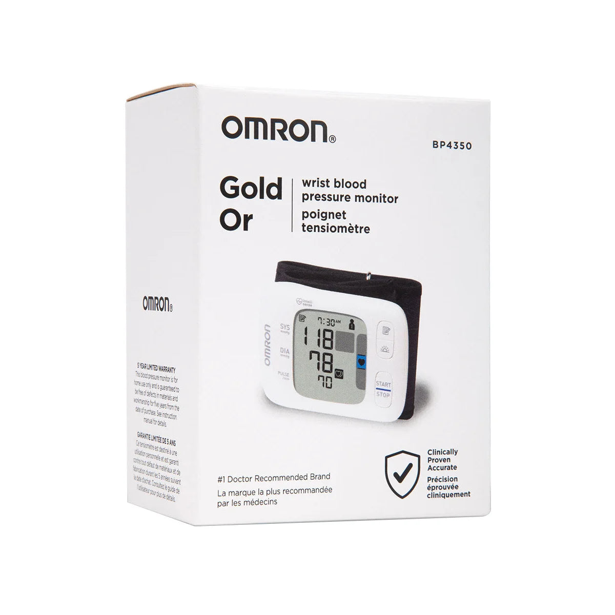 Tensiomètre au poignet Omron BP4350 Gold avec technologie Bluetooth Smart sans fil