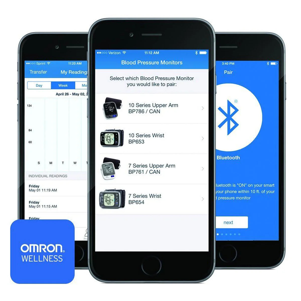 Tensiomètre au poignet Omron BP4350 Gold avec technologie Bluetooth Smart sans fil