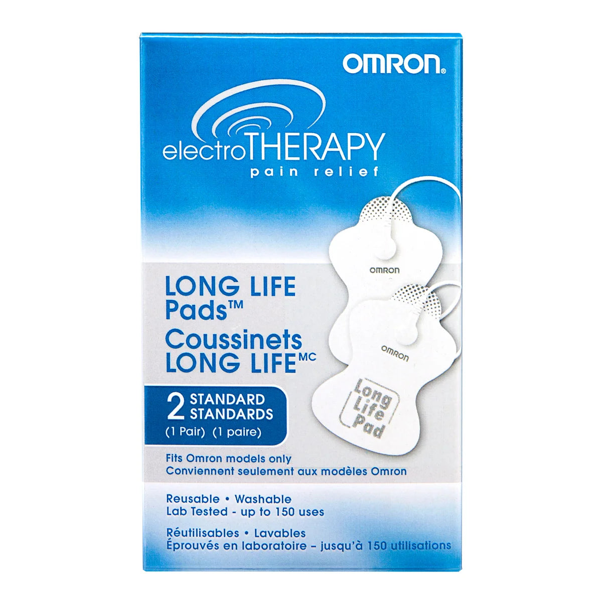 Électrodes de rechange longue durée Omron pour électrothérapie, lot de 2