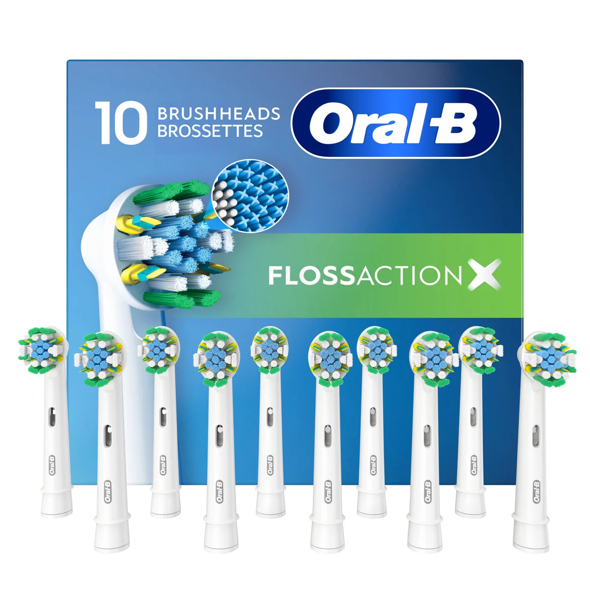 Brossettes de rechange pour brosse à dents électrique Oral-B FlossAction, lot de 10