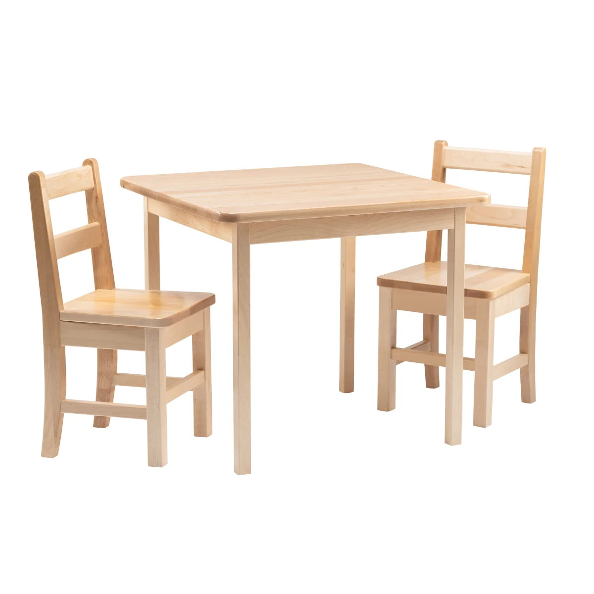 Table carrée en bois massif Poitras avec 2 chaises