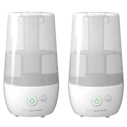 PureGuardian 3.79 L (1 gal.) 70-Hour Ultrasonic Cool Mist Table Top Humidifier with Aroma tray, 2-pack
