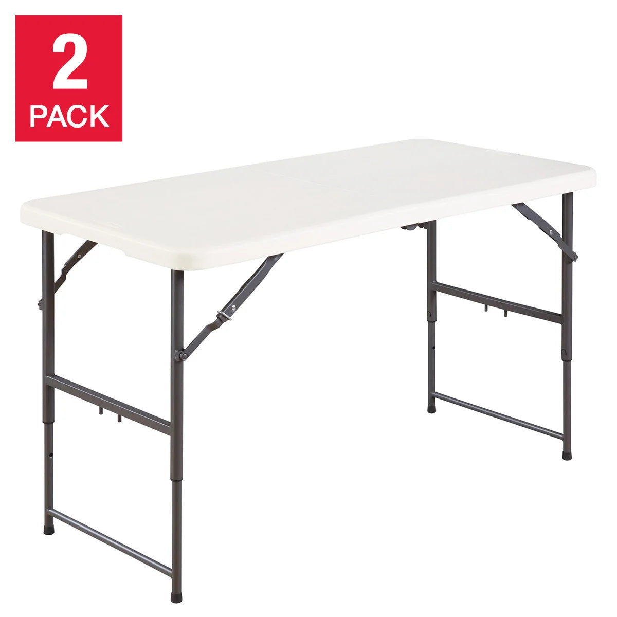 Tables pliantes à pliage central Star Elite de 4 pi, ensemble de 2