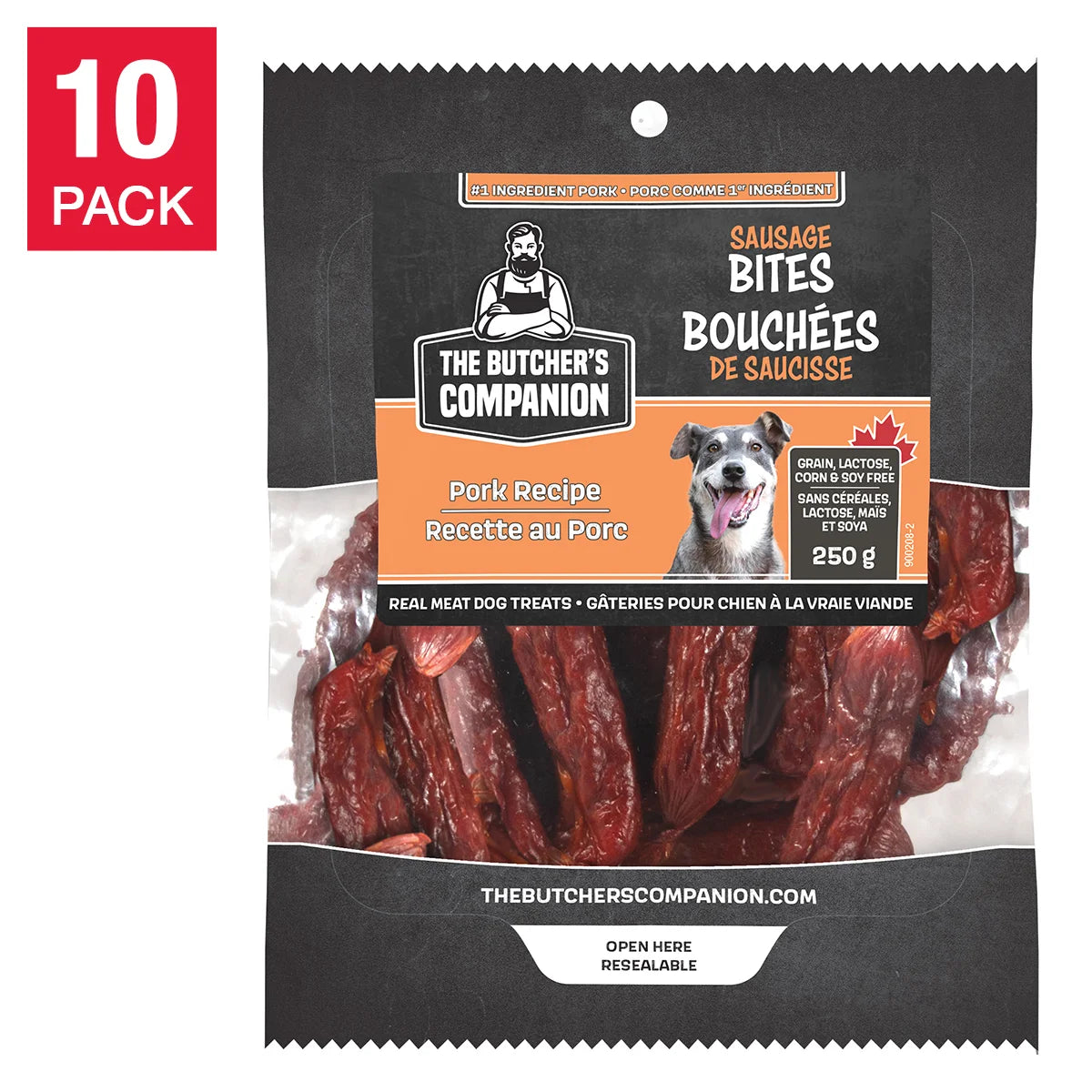 The Butcher's Companion – Friandises pour chien aux saucisses 10 x 250 g – Recette au porc
