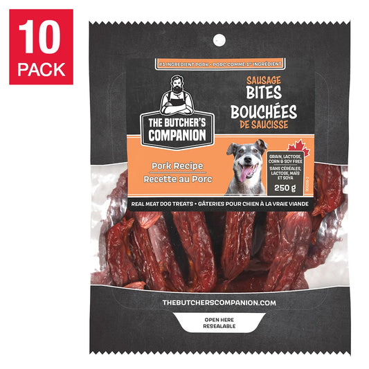 The Butcher’s Companion – Sausage Bites Dog Treats 10 x 250g – Pork Recipe