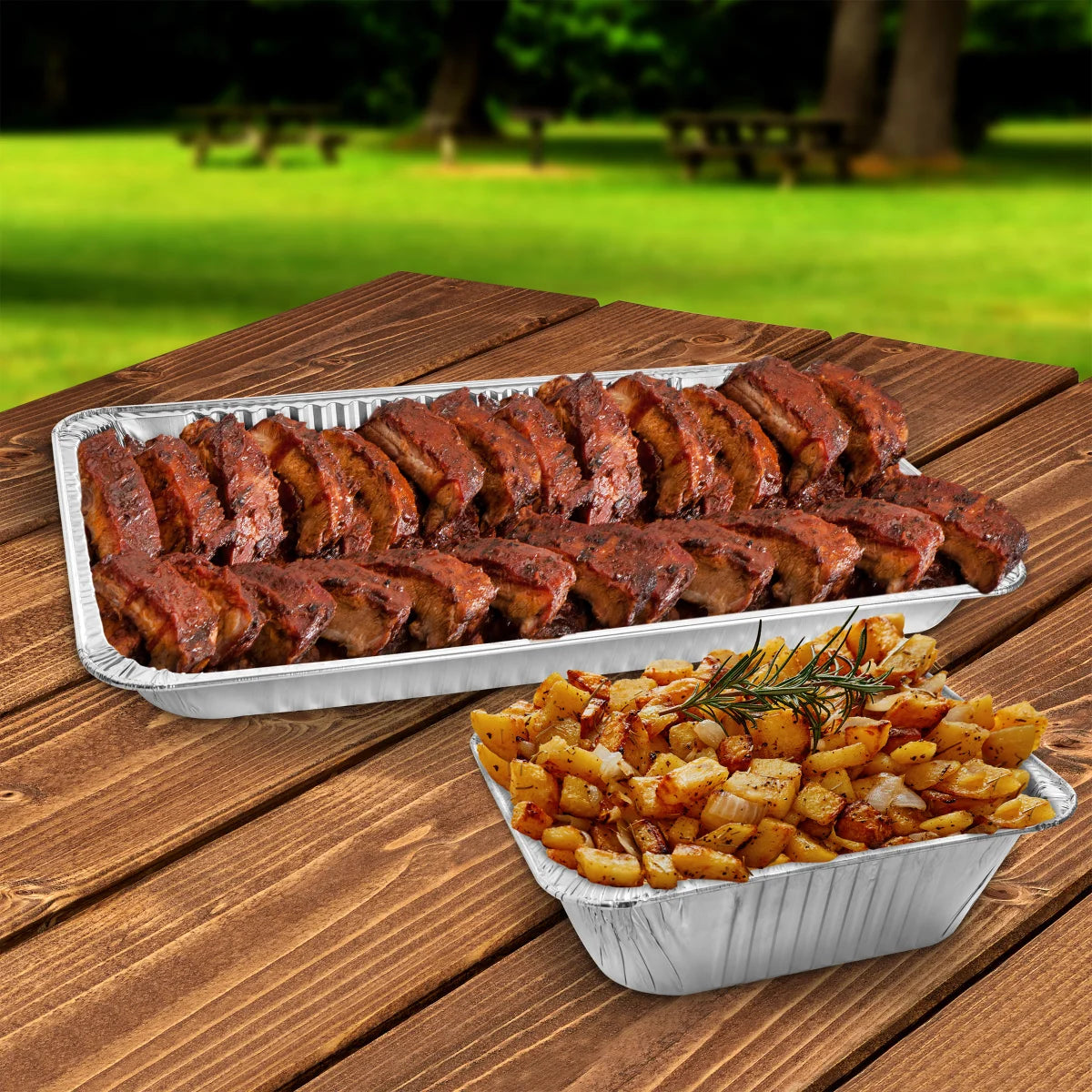 Titan Half Steam Deep Table Aluminum Pans, 100-count