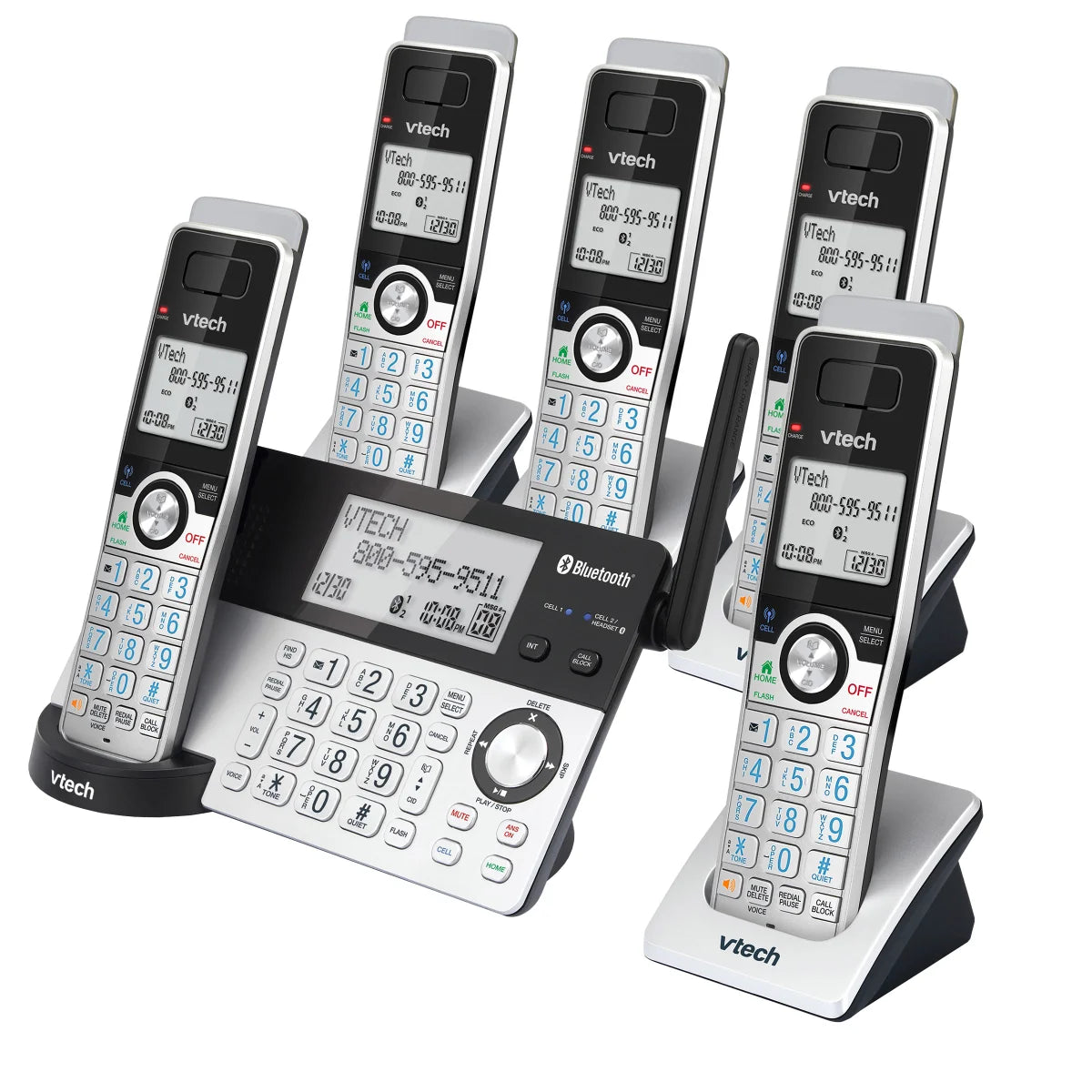 V-Tech 5-handset Phone System with Connect to Cell (Model IS8128-5)