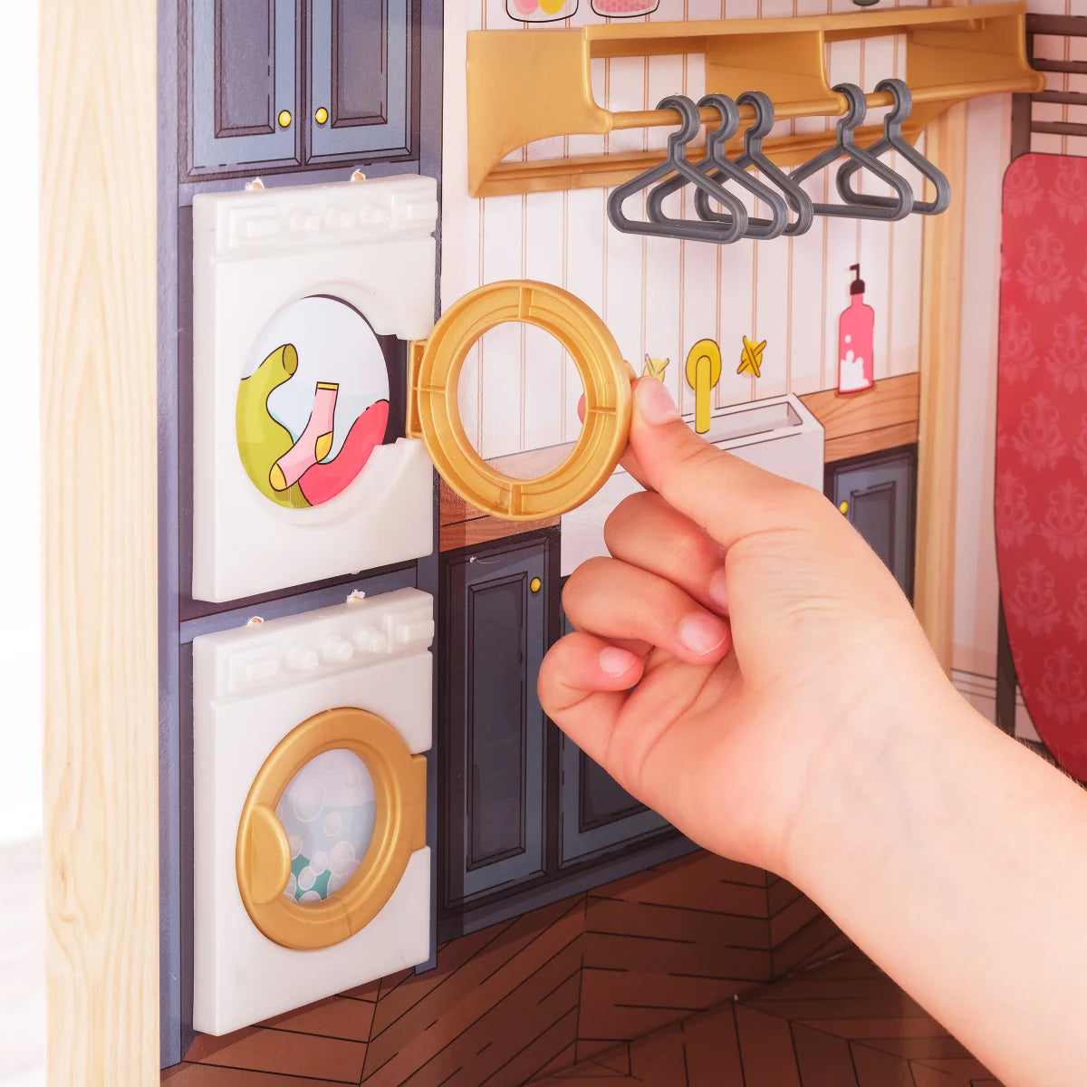 Wooden Mansion Dollhouse Secret Reveal with Lights, Sounds & 47 Accessories