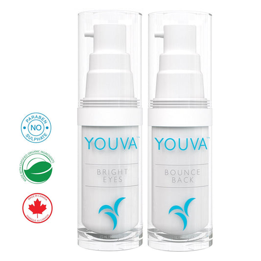 Youva Dynamic Duo: Bounce Back Organic Serum and Bright Eyes Organic Anti-aging Cream