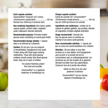 webber naturals Cinnamon 20:1 Extract 150 mg, 2 x 60 Capsules