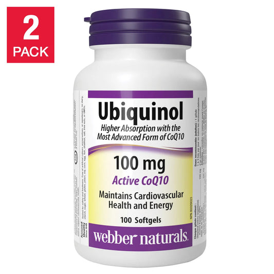 webber naturals Ubiquinol 100 mg, 2 x 100 Softgels