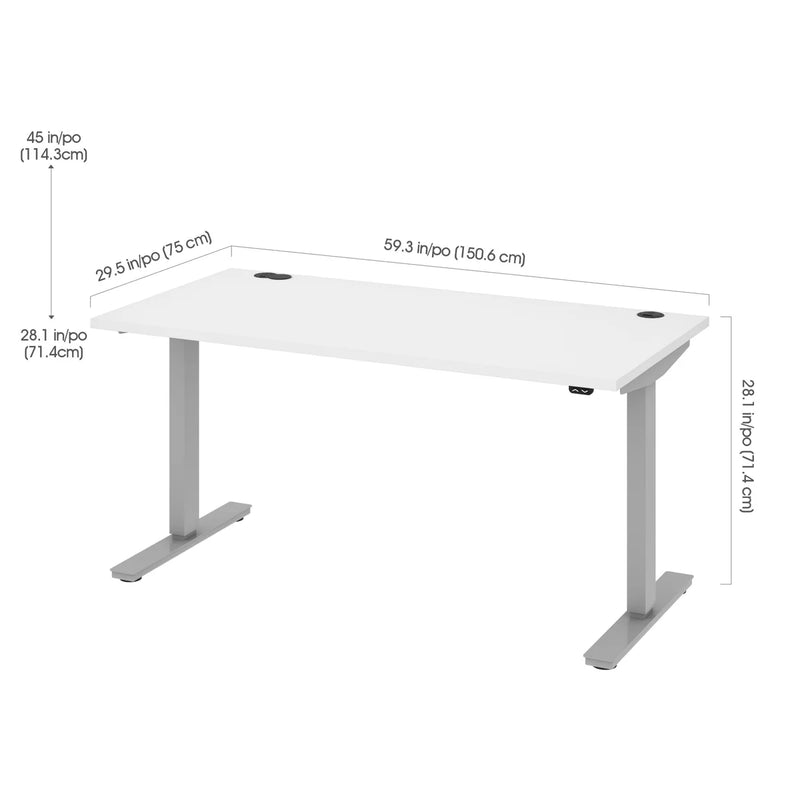 Bestar Upstand 74.9 cm × 150.6 cm (29.5 in. × 59.3 in.) Height-adjustable Desk