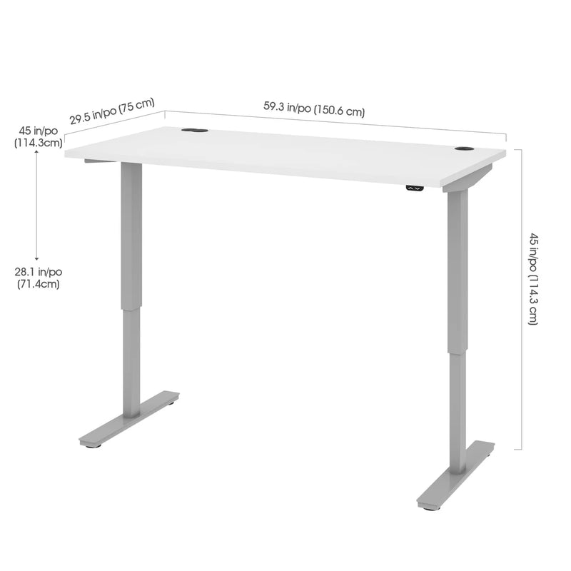 Bestar Upstand 74.9 cm × 150.6 cm (29.5 in. × 59.3 in.) Height-adjustable Desk