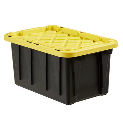 BLACK & YELLOW 27-Gallon Storage Bin with Snap-on Lid - 2 Pack