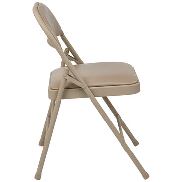 Office Star Tan Vinyl Padded Folding Chair 4-pack
