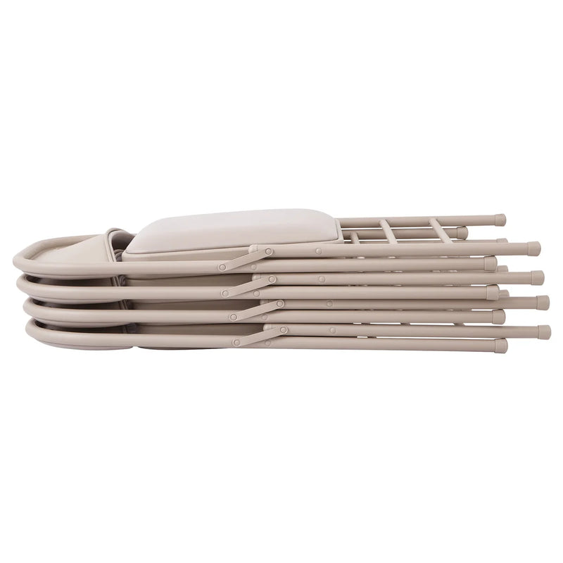Office Star Tan Vinyl Padded Folding Chair 4-pack