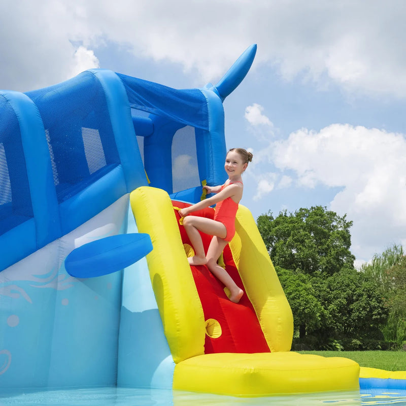 H2OGO! Whales 'n Waves Kids Inflatable Mega Water Park, 3.07 m